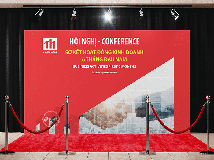 Thiết kế backdrop khai trương tại Thanh Hóa 3 backdrop golden lotus