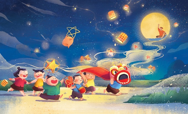 Thiết kế backdrop Trung Thu cho trường học tại Thanh Hóa 1 nguon goc tet trung thu